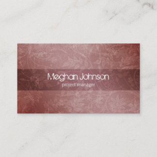 Grunge Floral Mauve Trendy Business Card