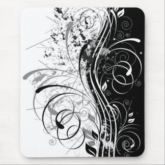 grunge floral mouse pad