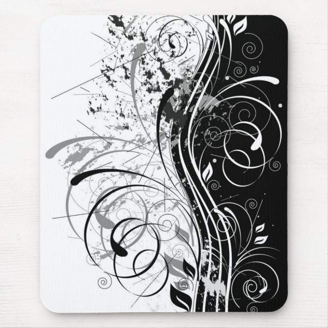 grunge floral mouse pad (Front)