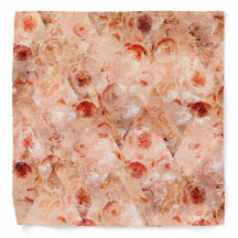 Grunge floral pattern. Coral background. 