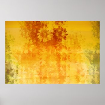Grunge Floral Pattern Poster by sirylok at Zazzle