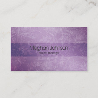 Grunge Floral Purple Trendy Business Card