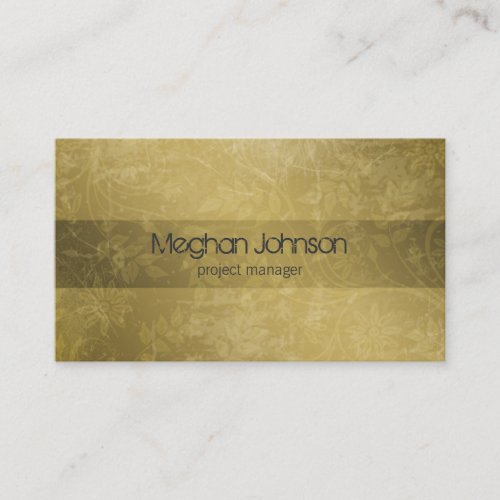 Grunge Floral Sepia Trendy Business Card