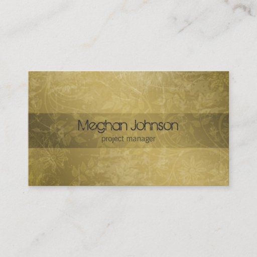 Customizable Grunge Floral Sepia Trendy Business Card