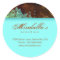 Grunge floral sticker salon spa blue brown 2