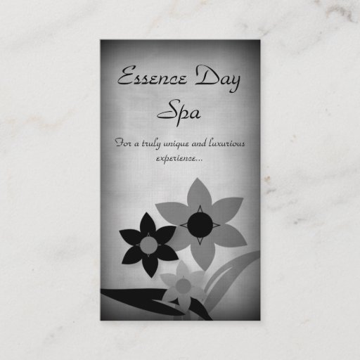 Customizable Grunge Florals Business Card, Gray