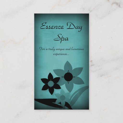 Customizable Grunge Florals Business Card, Teal