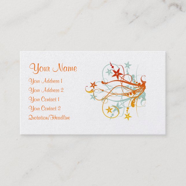Grunge Flowers - Platinum - Customized Business Card (Front)