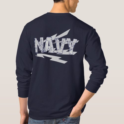 Grunge font NAVY over Radioman Insignia T_Shirt