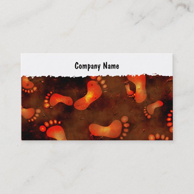 Grunge Footprints Business Card (Front)
