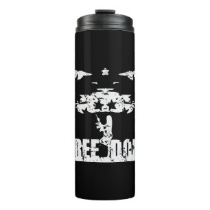 Grunge FREEDOM Chick #USAPatriotGraphics © Thermal Tumbler