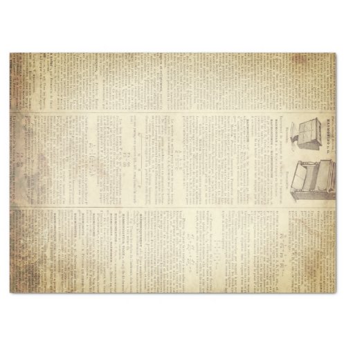 Grunge French Dictionary Page Tissue Paper