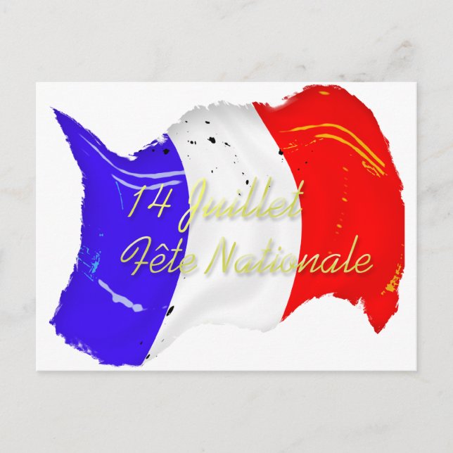 Grunge French Flag Postcard (Front)