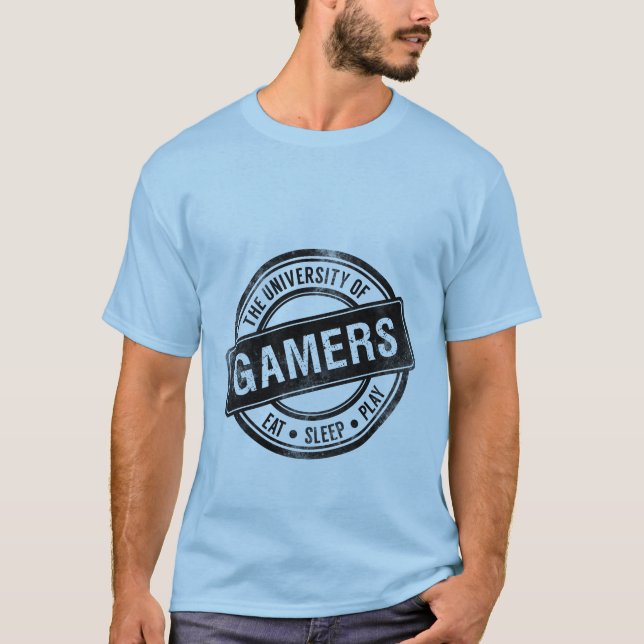 Grunge Gaming T-shirt University of Gamers (Front)