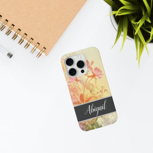 Grunge Gardenia Custom iPhone 15 Pro Case