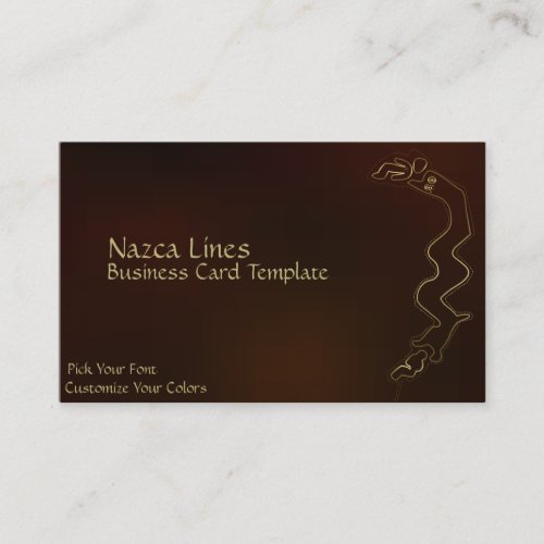 Grunge Geoglyph Logo Gold Metallic Nazca Lines Business Card