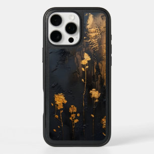 Grunge Gold Flowers iPhone 16 Pro Max Case