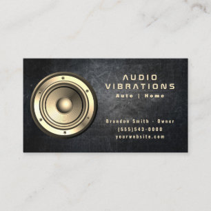 Grunge Gold Speaker Car Audio Stereo Installation Business Card