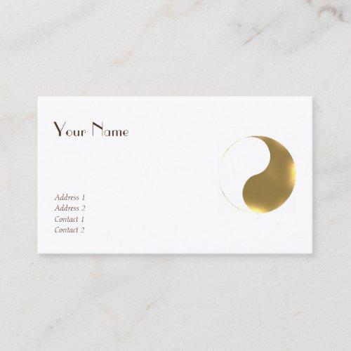 Grunge goldenwhite  yin yang business card