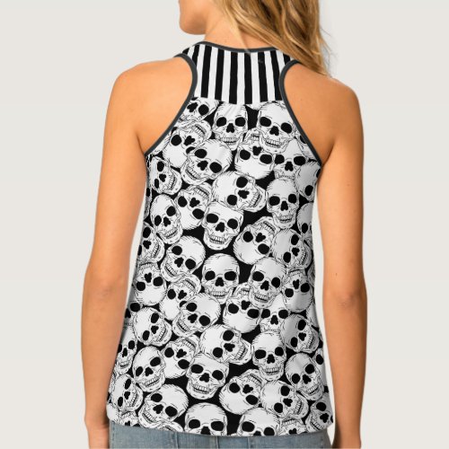 Grunge Gothic Skeleton Skulls Pattern Tank Top