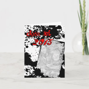 grunge grad class of 2015 letterpress thank you card