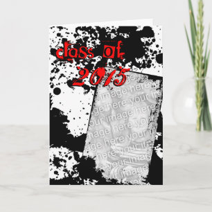 grunge grad class of 2015 letterpress thank you card