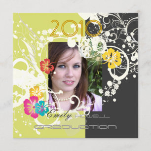 Grunge Graduation 2010/Heart Frame/butterflies Invitation