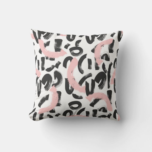 Grunge graffiti: art brush strokes. throw pillow (Front)