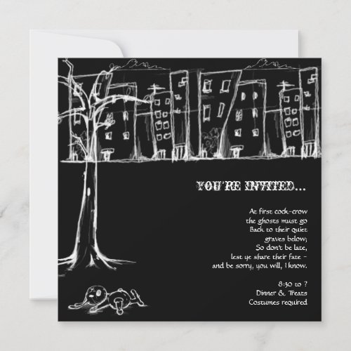 Grunge Grafitti Halloween Party Invitations