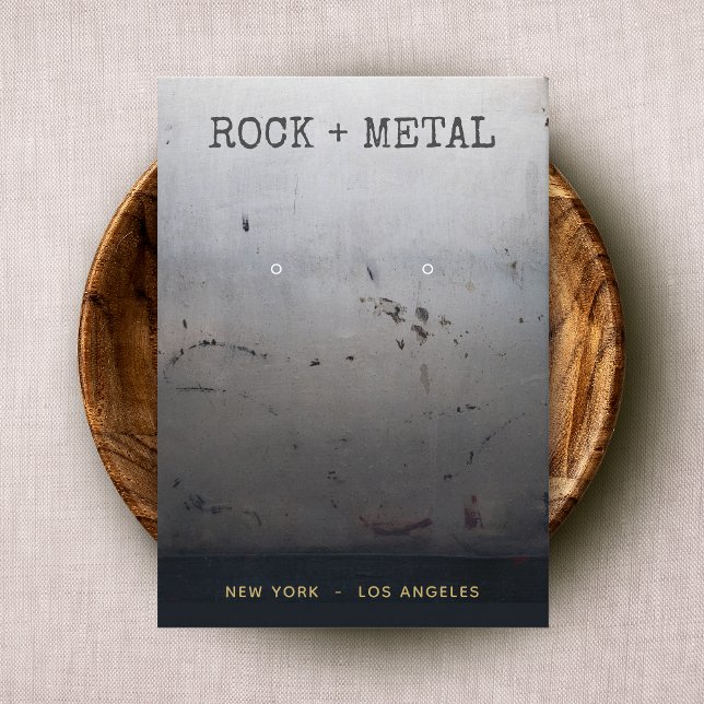 Grunge Gray Black Earring Display Business Card (Creator Uploaded)