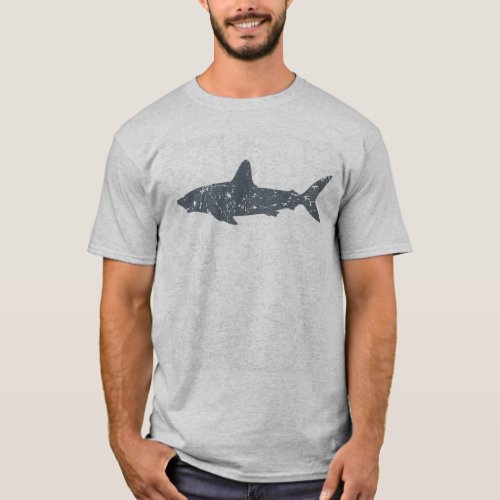 Grunge Gray Swimming Shark T_Shirt