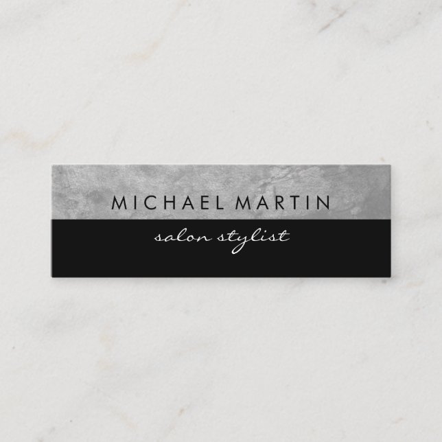 Grunge Gray Two Tone Mini Business Card (Front)