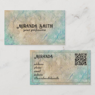 Grunge Gray Vintage Custom QR Code Business Card