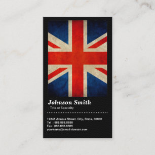 Grunge Great Britain UK Flag Union Jack - QR Code Business Card