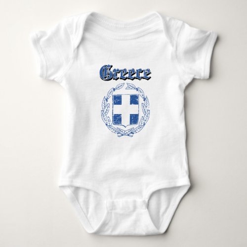 Grunge Greece coat of arms designs Baby Bodysuit