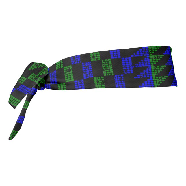 Grunge Green Blue Kente SK11 Headband Tie (Rotate 270)