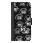 Grunge Grey Retro Telephone Pattern iPhone 8/7 Wallet Case