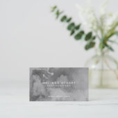 Grunge Grey Watercolor Business Card (Standing Front)
