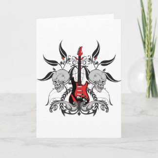 Grunge Guitar and Skull Card