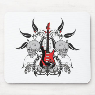 Grunge Guitar and Skull Mouse Pad