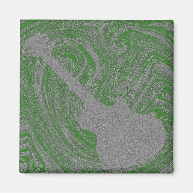 Grunge Guitar Magnet, Green Magnet (Front)