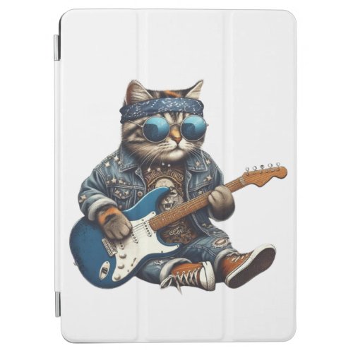 Grunge Guitar Playing Cat  iPad Air Cover