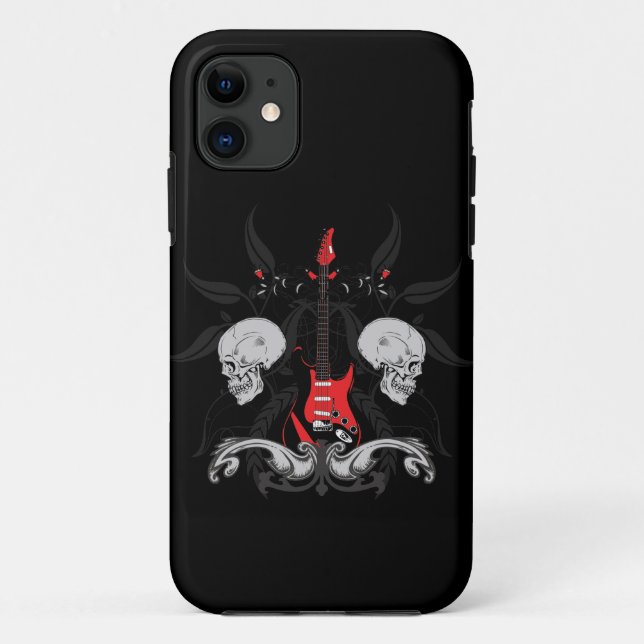 Grunge Guitar Skulls iPhone4 iPhone Case (Back)