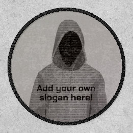Grunge Hacker - Monotone Gray Cyber Rebel - Custom Patch