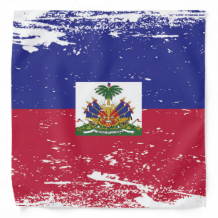 Grunge Haiti Flag Bandana
