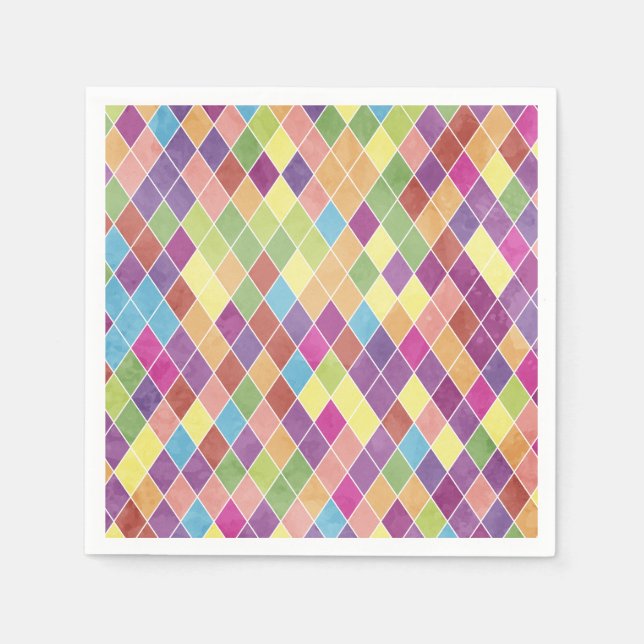 Grunge Harlequin Pattern Napkins (Front)