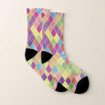 Grunge Harlequin Pattern Socks at Zazzle