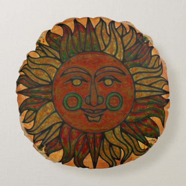 Grunge Harvest New Age Round Pillow (Front)