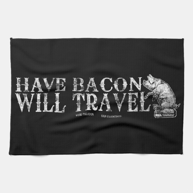Grunge Have Bacon Will Travel Towel (Horizontal)