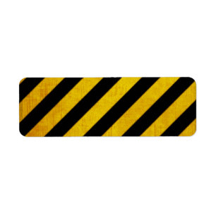 Grunge hazard stripe label